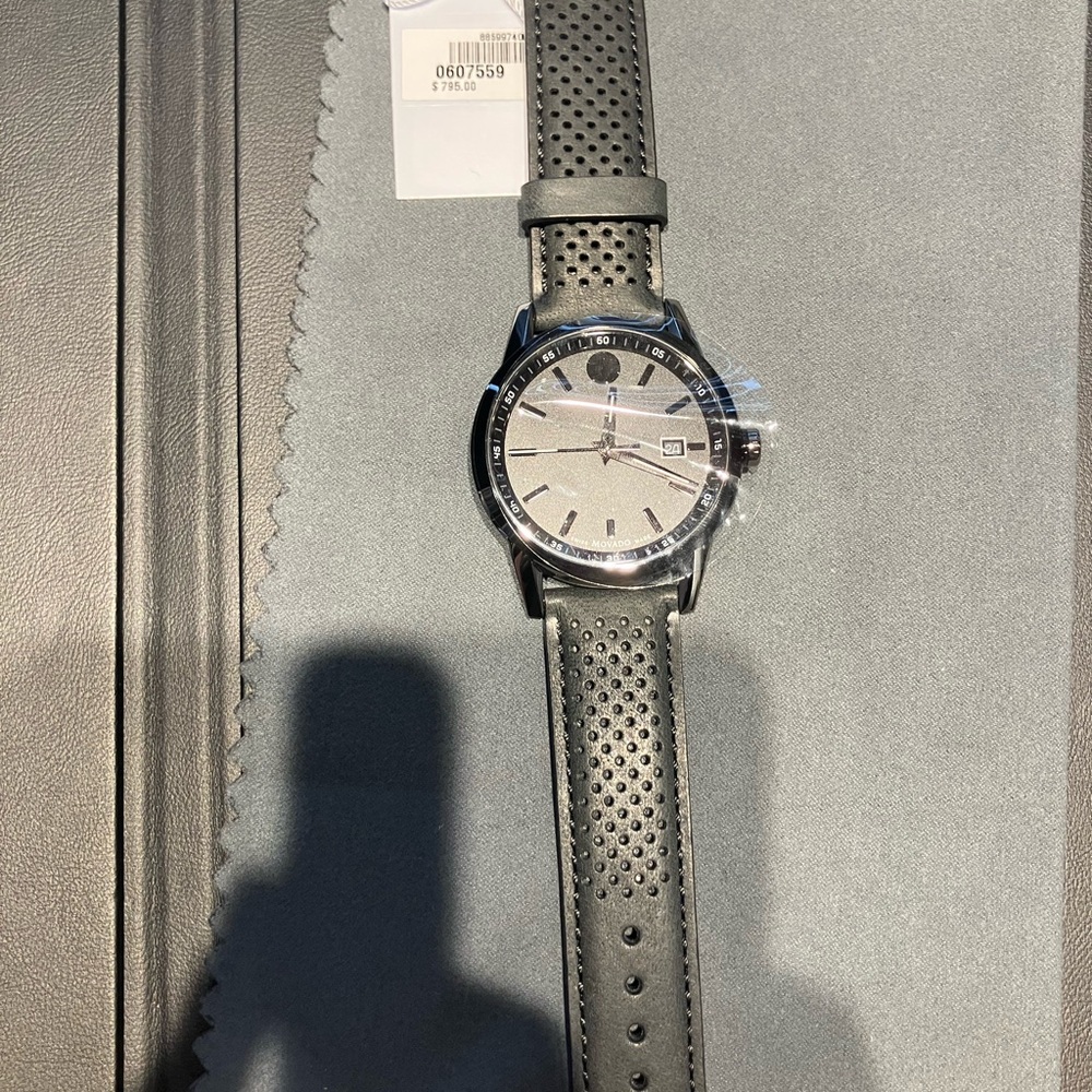 MOVADO Museum Sport 42MM Black Dial LTHR Men's Watch 607559